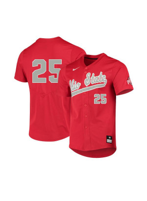Men's #25 Brady Emerson Ohio State Buckeyes Nike Scarlet Stitched College Baseball Jersey