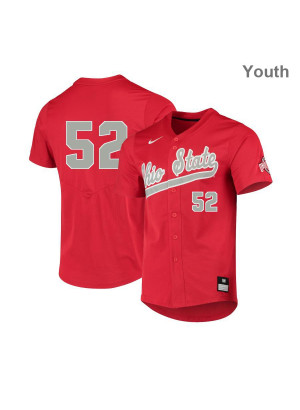 Youth #52 Caden Kline Ohio State Buckeyes Nike Scarlet Stitched College Baseball Jersey