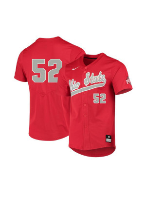 Men's #52 Caden Kline Ohio State Buckeyes Nike Scarlet Stitched College Baseball Jersey