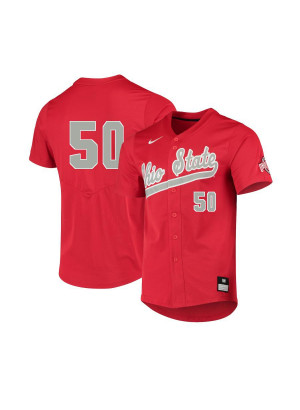 Men's #50 Ethan Hammerberg  Ohio State Buckeyes Nike Scarlet Stitched College Baseball Jersey
