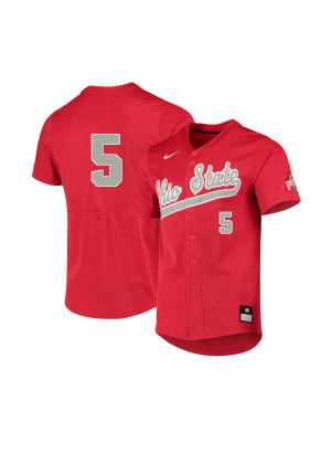 Men's #5 Malik Jones  Ohio State Buckeyes Nike Scarlet Stitched College Baseball Jersey