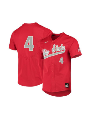 Men's #4 Zach Dezenzo Ohio State Buckeyes Nike Scarlet Stitched College Baseball Jersey