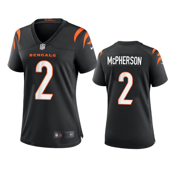 Womens Cincinnati Bengals #2 Evan McPherson Nike Black Team Color Limited Jersey