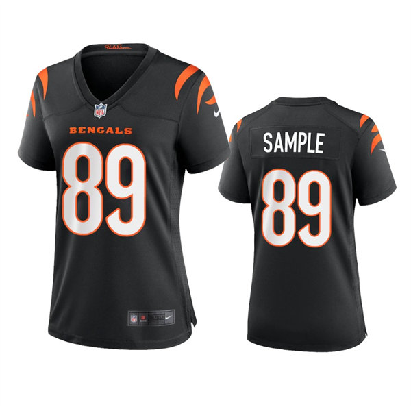 Womens Cincinnati Bengals #89 Drew Sample Nike Black Team Color Limited Jersey