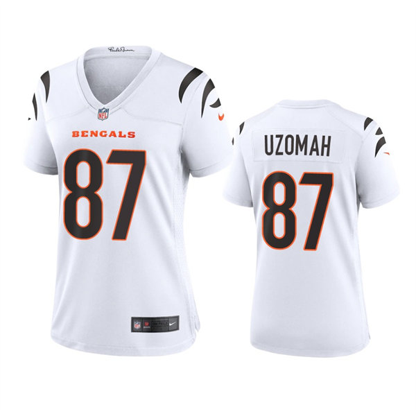 Womens Cincinnati Bengals #87 C.J. Uzomah Nike White Away Limited Jersey