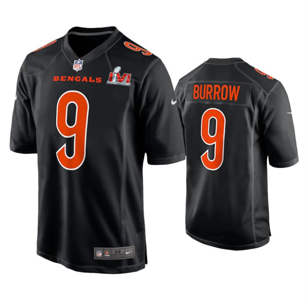Youth Cincinnati Bengals #9 Joe Burrow Nike Black Super Bowl LVI Bound Game Fashion Jersey