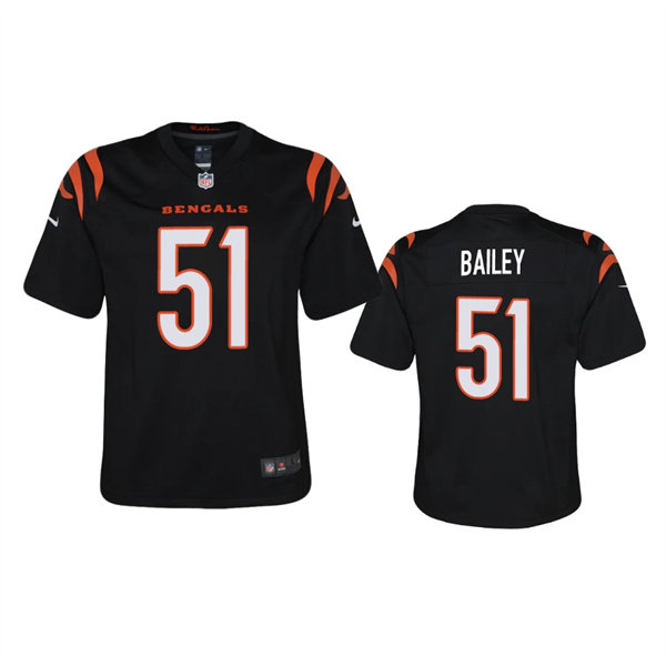 Youth Cincinnati Bengals #51 Markus Bailey Nike Black Team Color Limited Jersey