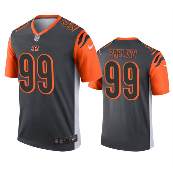 Men's Cincinnati Bengals #99 Tyler Shelvin Nike Anthracite Inverted Legend Jersey