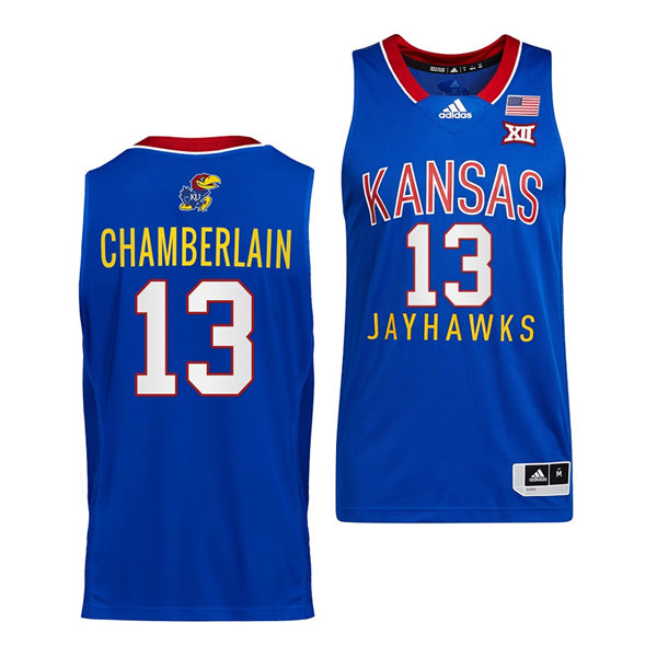 Mens Kansas Jayhawks #13 Wilt Chamberlain Adidas Royal Throwback College Basketball Jersey Mens Kansas Jayhawks #13 Wilt Chamberlain Adidas Royal Throwback College Basketball Jersey