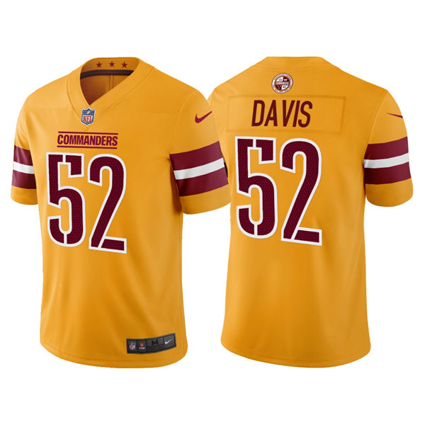 Men's Washington Commanders #52 Jamin Davis 2022 Gold Inverted Legend Jersey