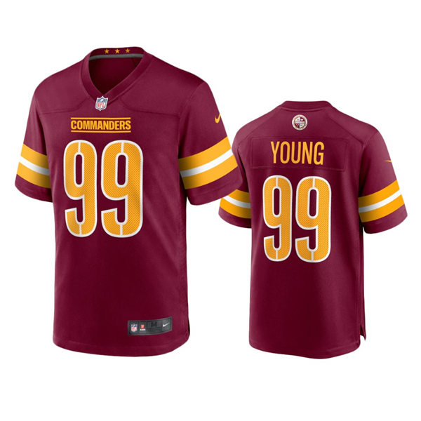 Men's #99 Chase Young Washington Commanders Stitched Burgundy Vapor Limited Jersey