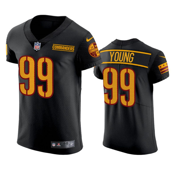 Mens #99 Chase Young Washington Commanders Stitched Black Alternate Vapor Limited Jersey