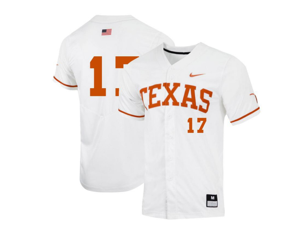 Men's Texas Longhorns # 17 Ivan Melendez Nike White College Baseball Game Jersey
