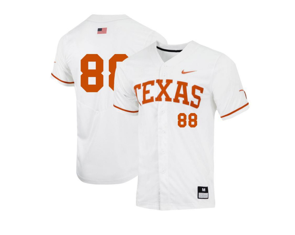 Men's Texas Longhorns #88 Andre Duplantier II Nike White College Baseball Game Jersey