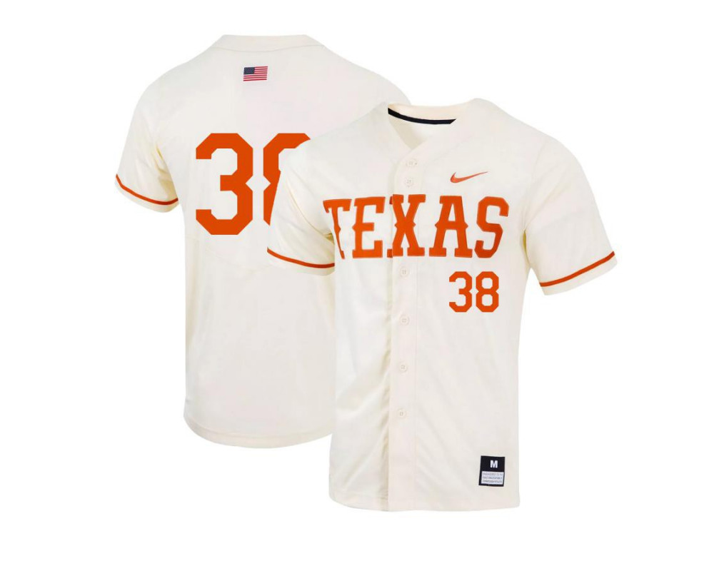 Men's Texas Longhorns #38 Caden Noah Nike Natural College Baseball Game Jersey