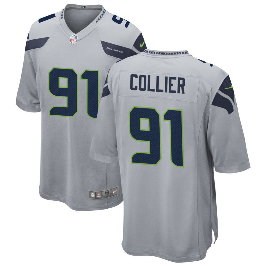 Youth Seattle Seahawks #91 L.J. Collier Nike Gray Alternate Limited Jersey