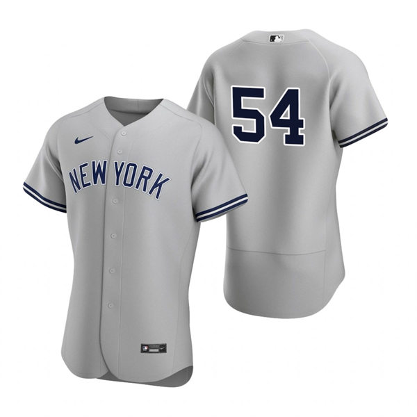 Mens New York Yankees #54 Aroldis Chapman Nike Grey Road FlexBase Game Jersey