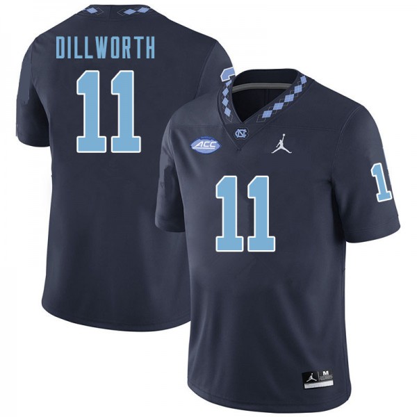 Mens North Carolina Tar Heels #11 Raneiria Dillworth Navy Alternate College Football Jersey