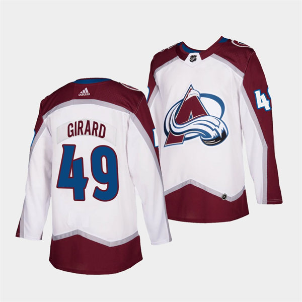 Men's Colorado Avalanche #49 Sam Girard 2022 White Away Premier Player Jersey