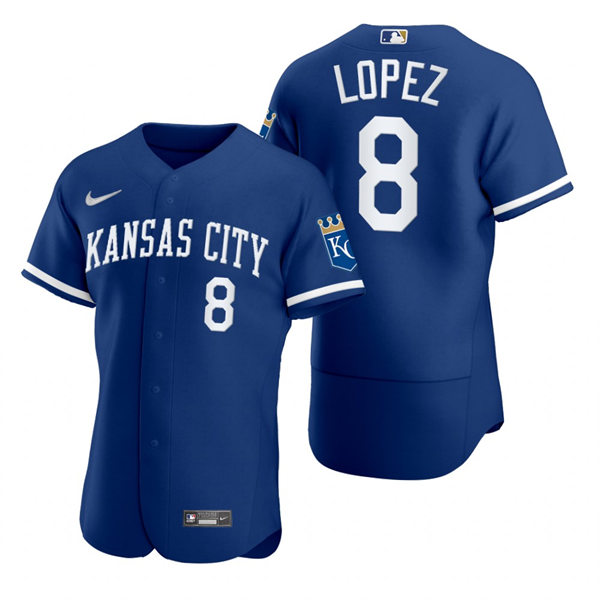 Mens Kansas City Royals #8 Nicky Lopez Nike 2022 Royal Alternate FlexBase Player Jersey