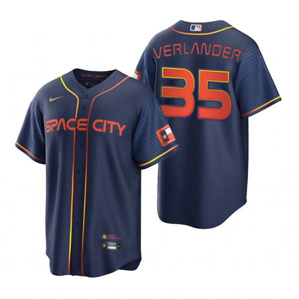 Mens Houston Astros #35 Justin Verlander Nike Navy 2022 City Connect Jersey