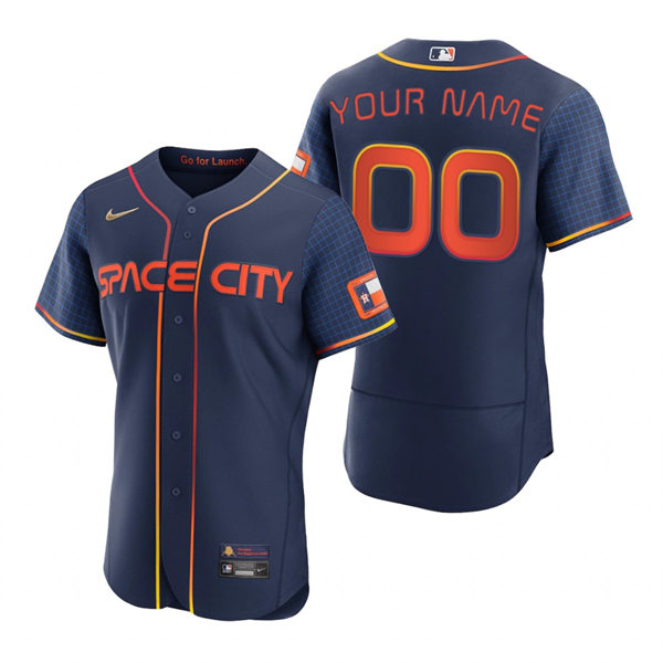 Houston Astros Custom Navy 2022 City Connect Authentic Jersey