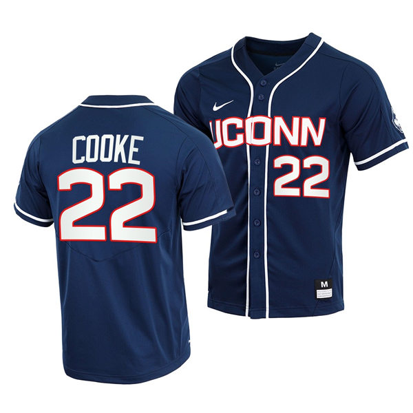 Men's Youth UConn Huskie #22 Ian Cooke College Baseball Game Jersey Nike Navy 