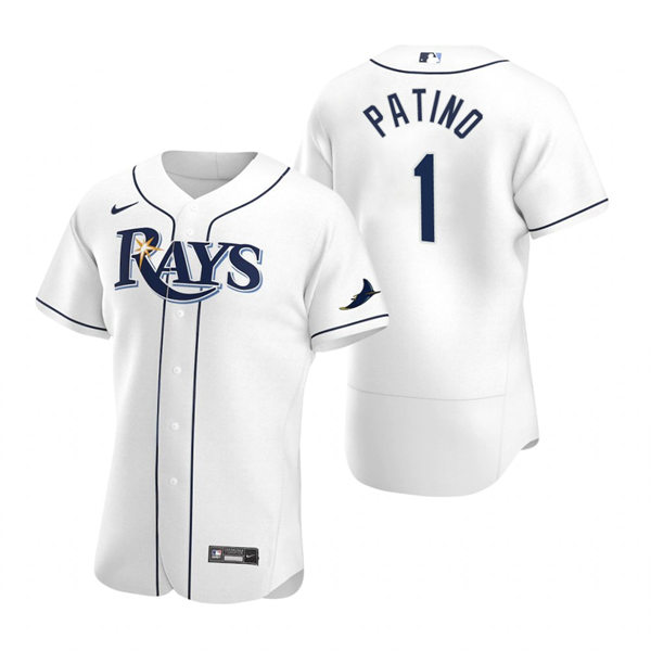 Mens Tampa Bay Rays #1 Luis Patino Nike White Home FlexBase Jersey