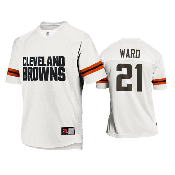 Mens #21 Denzel Ward Cleveland Browns Stitched Nike 2021 New Season Special White Limited Jersey