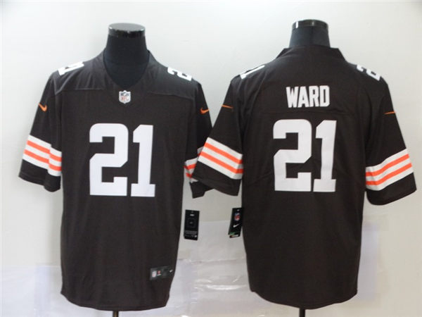 Men's #21 Denzel Ward Cleveland Browns Stitched Nike Brown Legend Player Jersey
