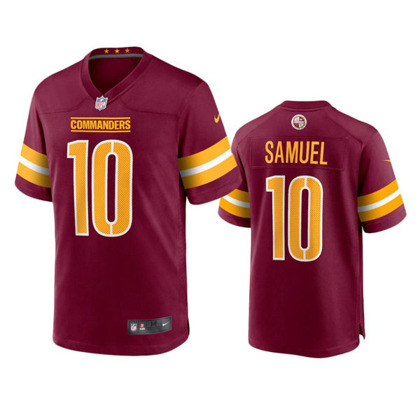 Mens #10 Curtis Samuel Washington Commanders Stitched Burgundy Vapor Limited Jersey
