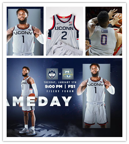 Mens Youth UConn Huskies Custom Nike Gray Uconn College Basketball Game Jersey