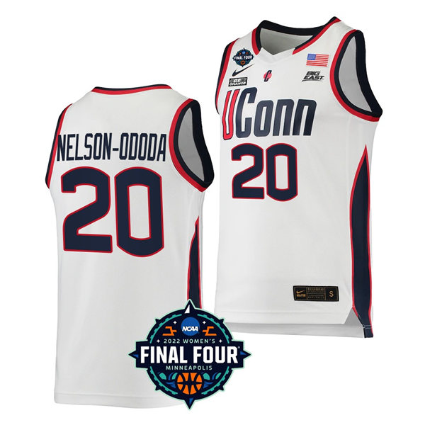 Unisex UConn Huskies #20 Olivia Nelson-Ododa Nike White Throwback Basketball Jersey
