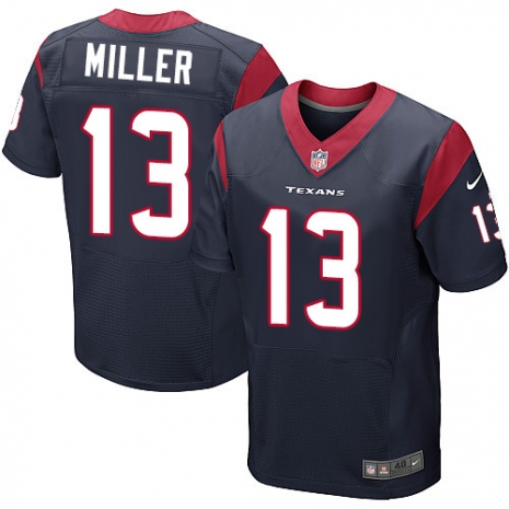 Men's #13 Braxton Miller Houston Texans Navy Blue Team Color Stitched Nike Elite Jersey