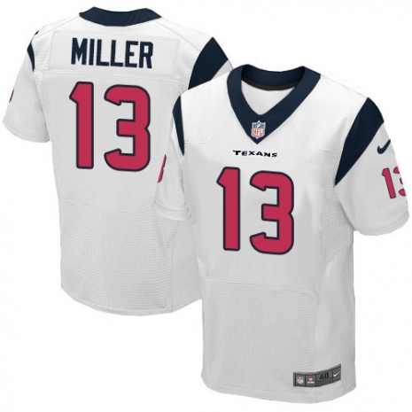 Men's #13 Braxton Miller Houston Texans White Road Stitched NFL Nike Elite Jersey