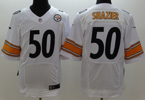 Men's #50 Ryan Shazier Pittsburgh Steelers White Stitched Nik Elite Jersey