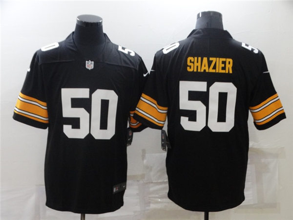 Mens #50 Ryan Shazier Pittsburgh Steelers Retired Player Stitched Nike Black Big Number Alternate Limited