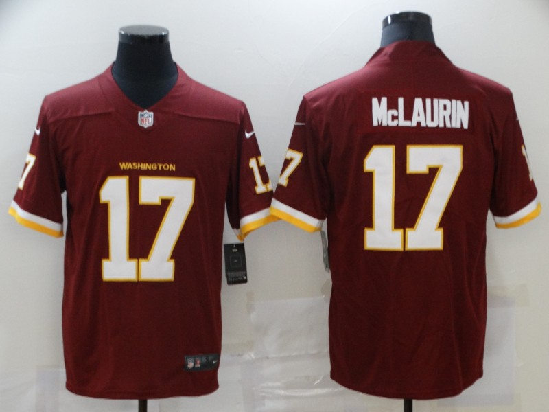 Mens #17 Terry McLaurin Washington Football Team Stitched Nike Burgundy Game Football Jersey
