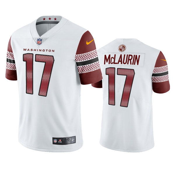Mens #17 Terry McLaurin Washington Commanders Stitched White Away Vapor Limited Jersey
