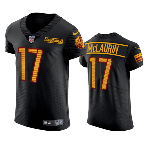 Mens #17 Terry McLaurin Washington Commanders Black Stitched Alternate Vapor Limited Jersey