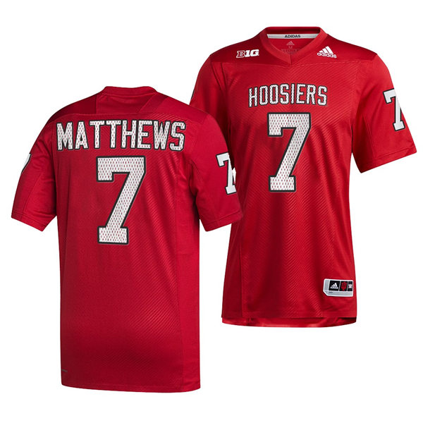 Mens Youth Indiana Hoosiers #7 D.J. Matthews Crimson Hoosiers Retro Reverse College Football Jersey