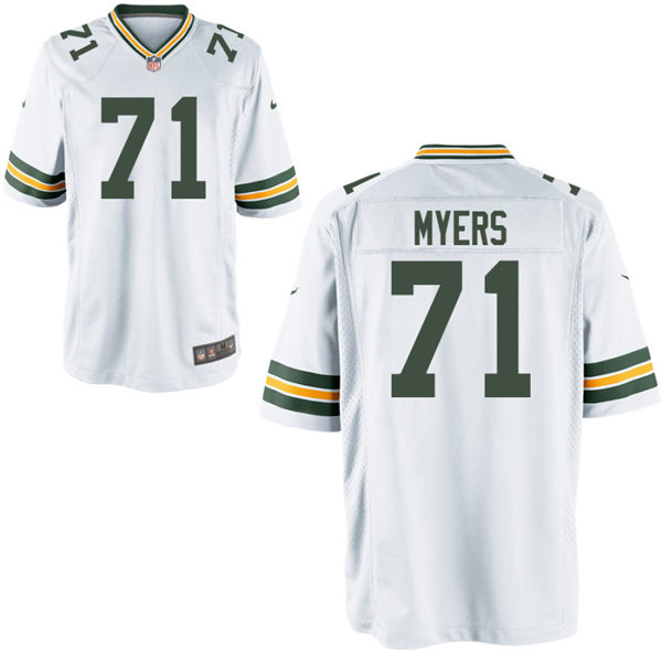 Mens #71 Josh Myers Green Bay Packers Nike White Vapor Limited Player Jersey