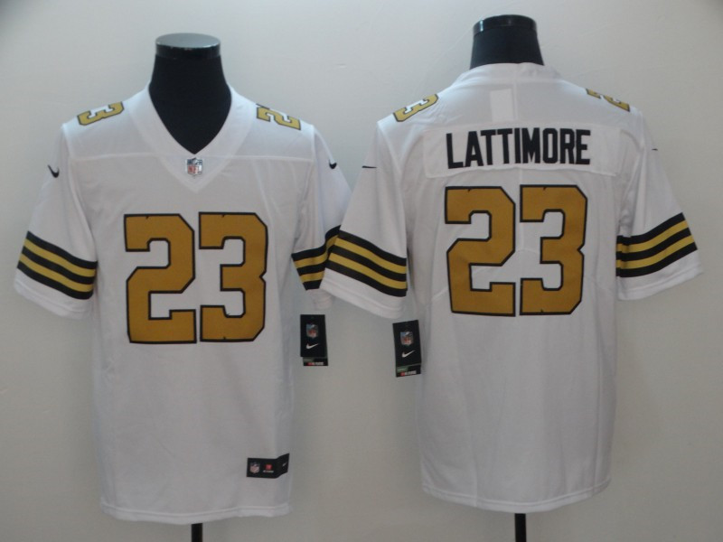 Men's #23 Marshon Lattimore New Orleans Saints Stitched Nike White Color Rush Legend Player Jersey