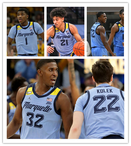 Marquette Golden Eagles Custom Light Blue College Basketball Game Jersey