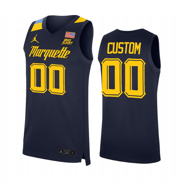 Marquette Golden Eagles Custom Navy College Basketball Game Jersey