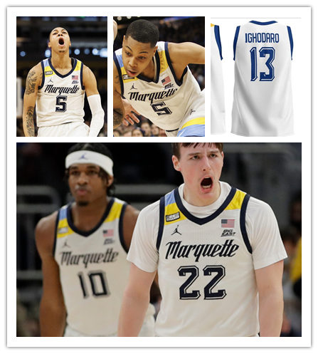 Marquette Golden Eagles Custom White College Basketball Game Jersey