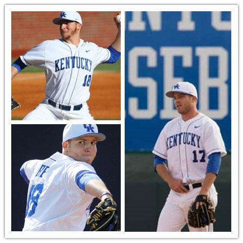 Mens Youth Kentucky Wildcats Custom Nike 2017 White Stripe Button College Baseball Game Jersey