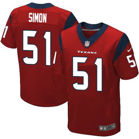 Men's #51 John Simon Red Houston Texans Alternate Stitched Nike Elite Jersey