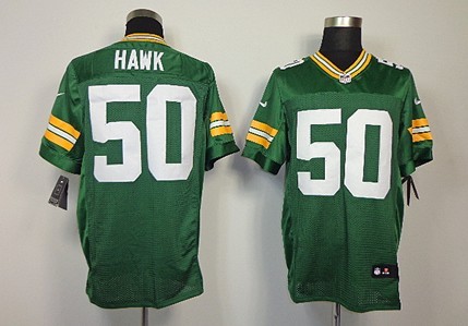 Nike #50 A.J. Hawk Green Bay Packers Stitched Green Elite Jersey