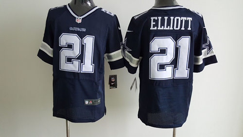 Men's #21 Ezekiel Elliott Dallas Cowboys Stitched Navy Blue Team Color NFL Nike Elite Jersey